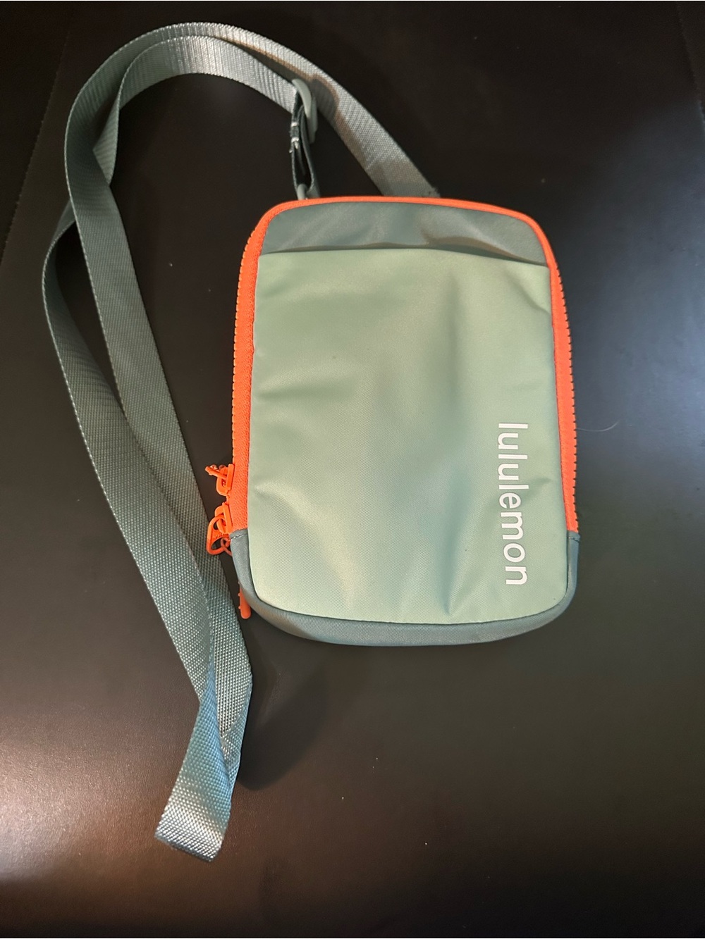 lululemon athletica Sage Green Crossbody with Orange Trim